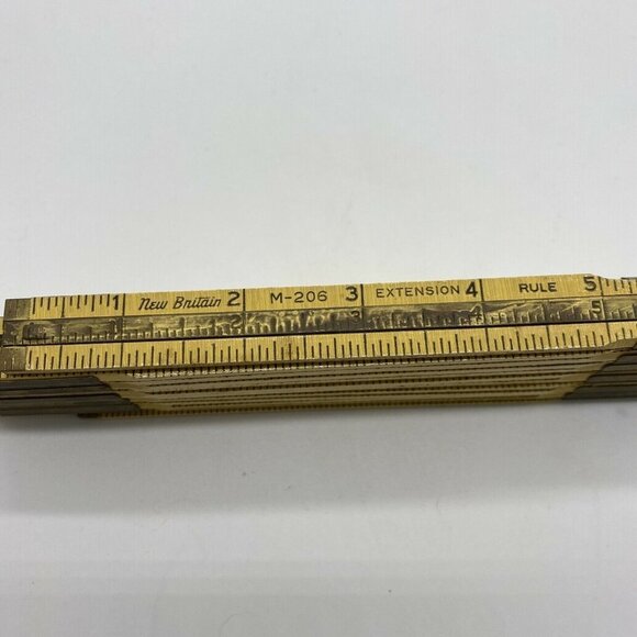 Vintage New Britain Folding Wooden Extension Ruler M-206‎ Carpenter Tool 40s-60s - Picture 5 of 9